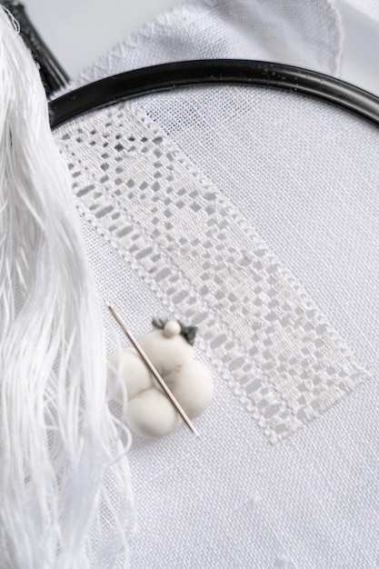 Ręcznie wykonany haft na tkaninie